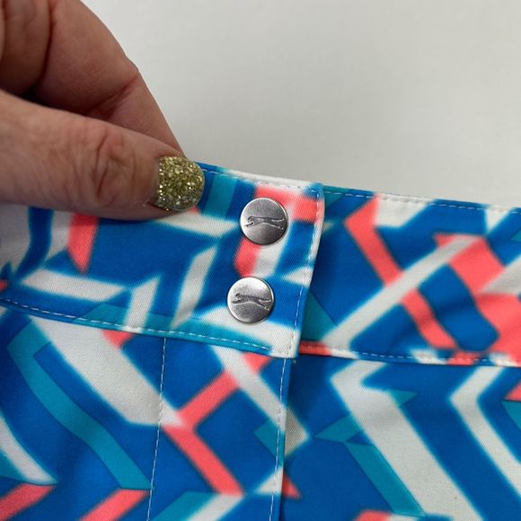 Slazenger Women's Golf Skort Blue Geometric Athletic Skirt Shorts Size 14 - Picture 5 of 8